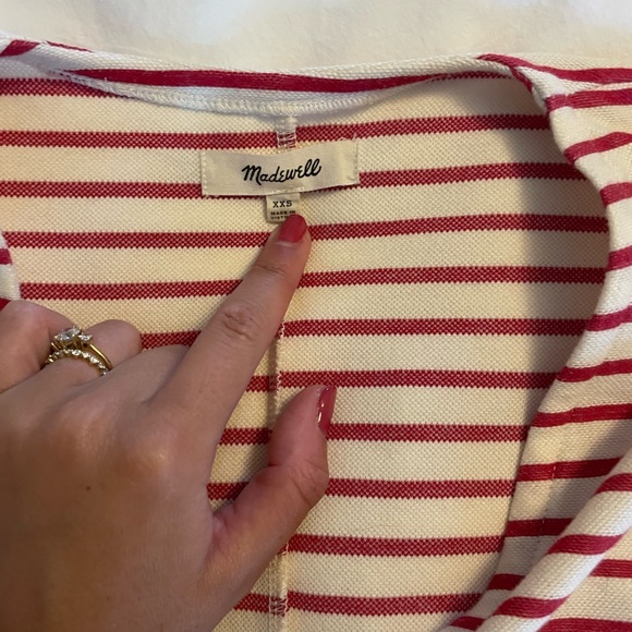 Red and white stripped madewell dress - Picture 2 of 3